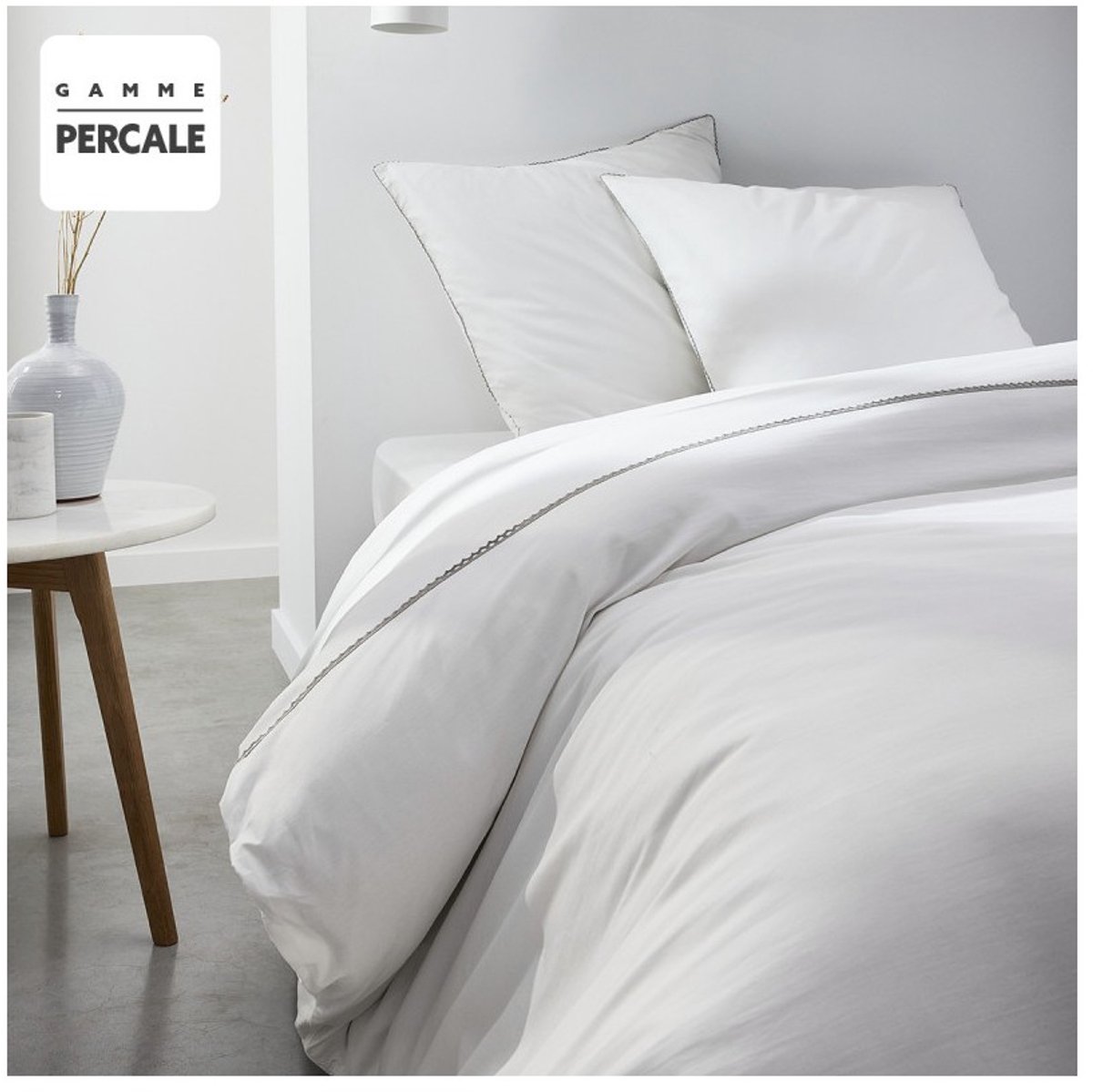 Beddengoedset van 100% katoen – Prestige dekbedovertrek + kussenslopen 63x63 cm – luxe kant