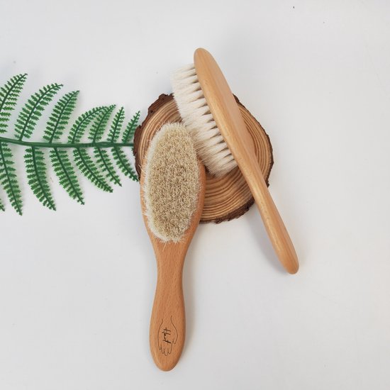 HANT - Haarborstel Baby Zacht - 100% natuurlijk geitenhaar & beukenhout - Hypoallergeen van Merkloos — afbeelding 5