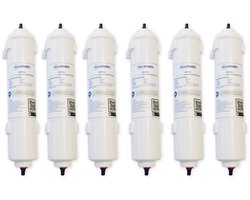 AllSpares Waterfilter (6 St.) voor Koelkasten geschikt voor o.a. Samsung DA29-10105J / HAFEX/EXP / EF-9603 / WSF-100, LG 5231JA2010B / ADQ73693903 / ADQ736939 en WPRO USC100