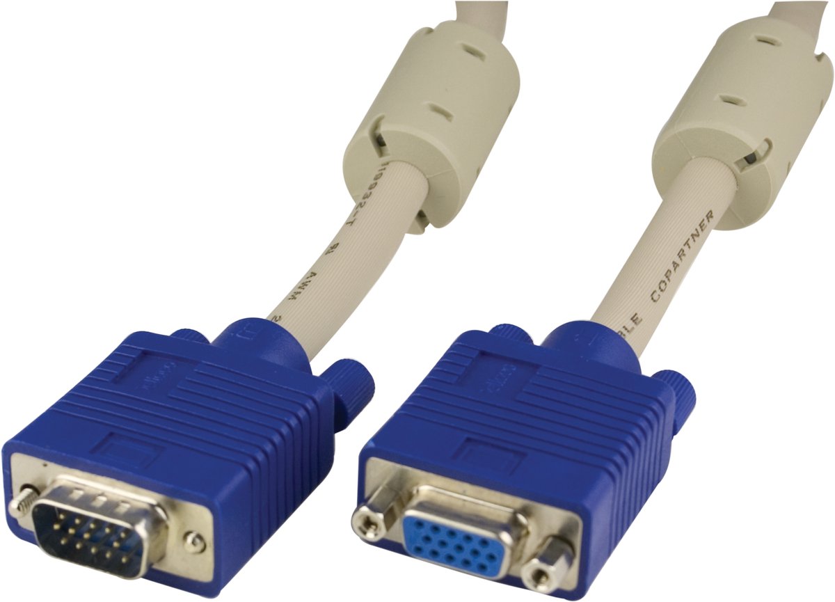 DELTACO RGB-6, VGA (D-Sub) male naar VGA (D-Sub) female - 2m