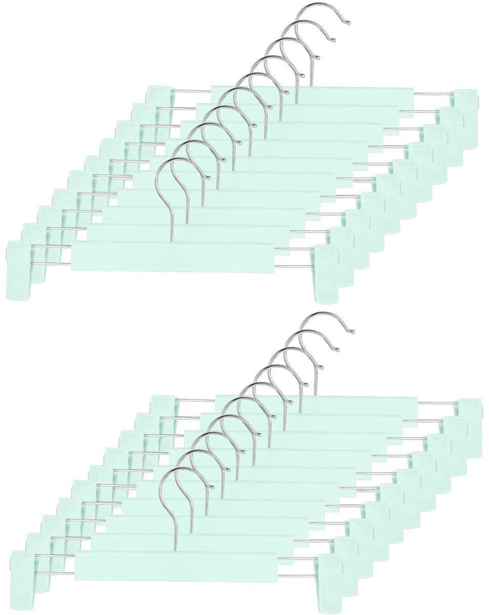 Ibenzoa® Ruimtebesparende Kledinghanger Set met Draaibare Haak en Verstelbare Clips – Groen