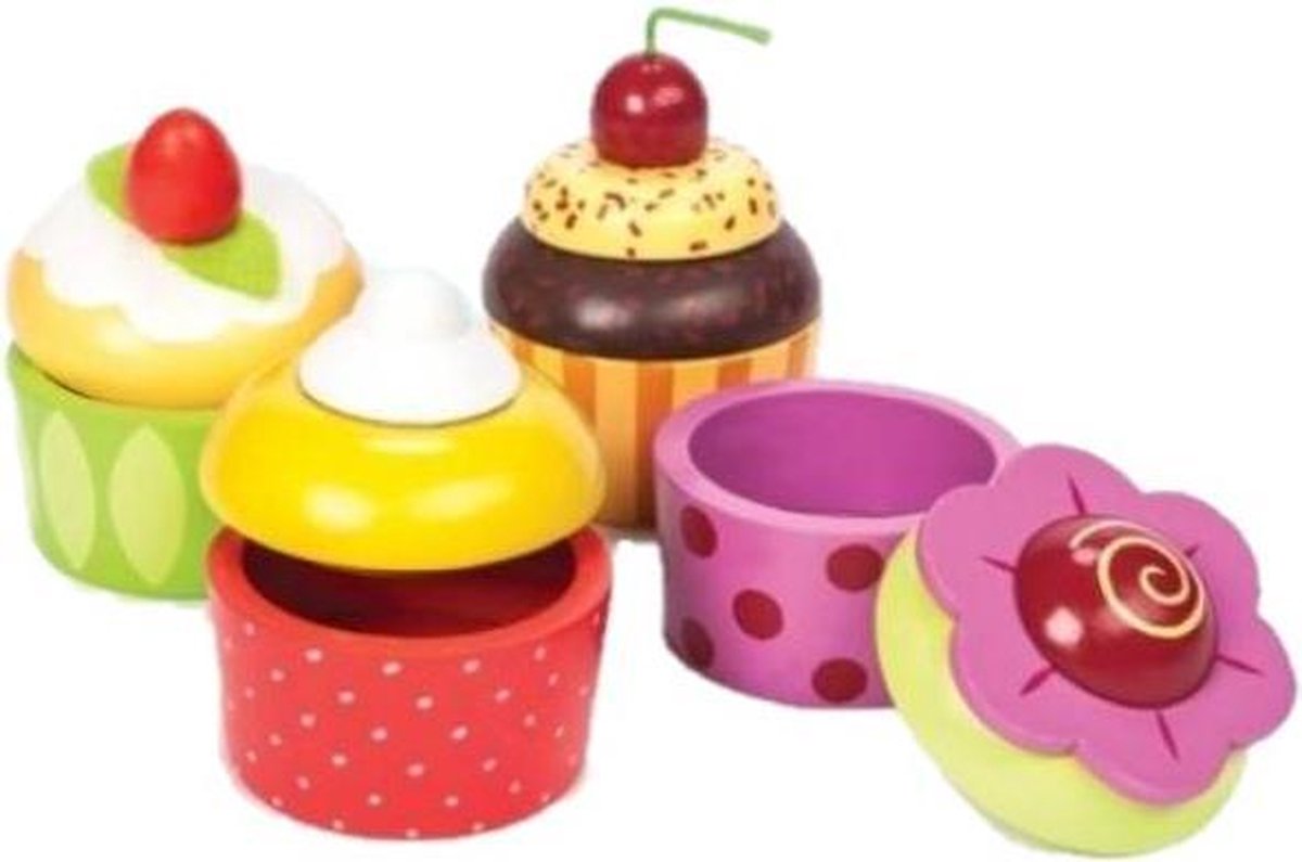 Le Toy Van - Bewaardoosje in de vorm van cupcake - 1 stuks - Willekeurig geleverd