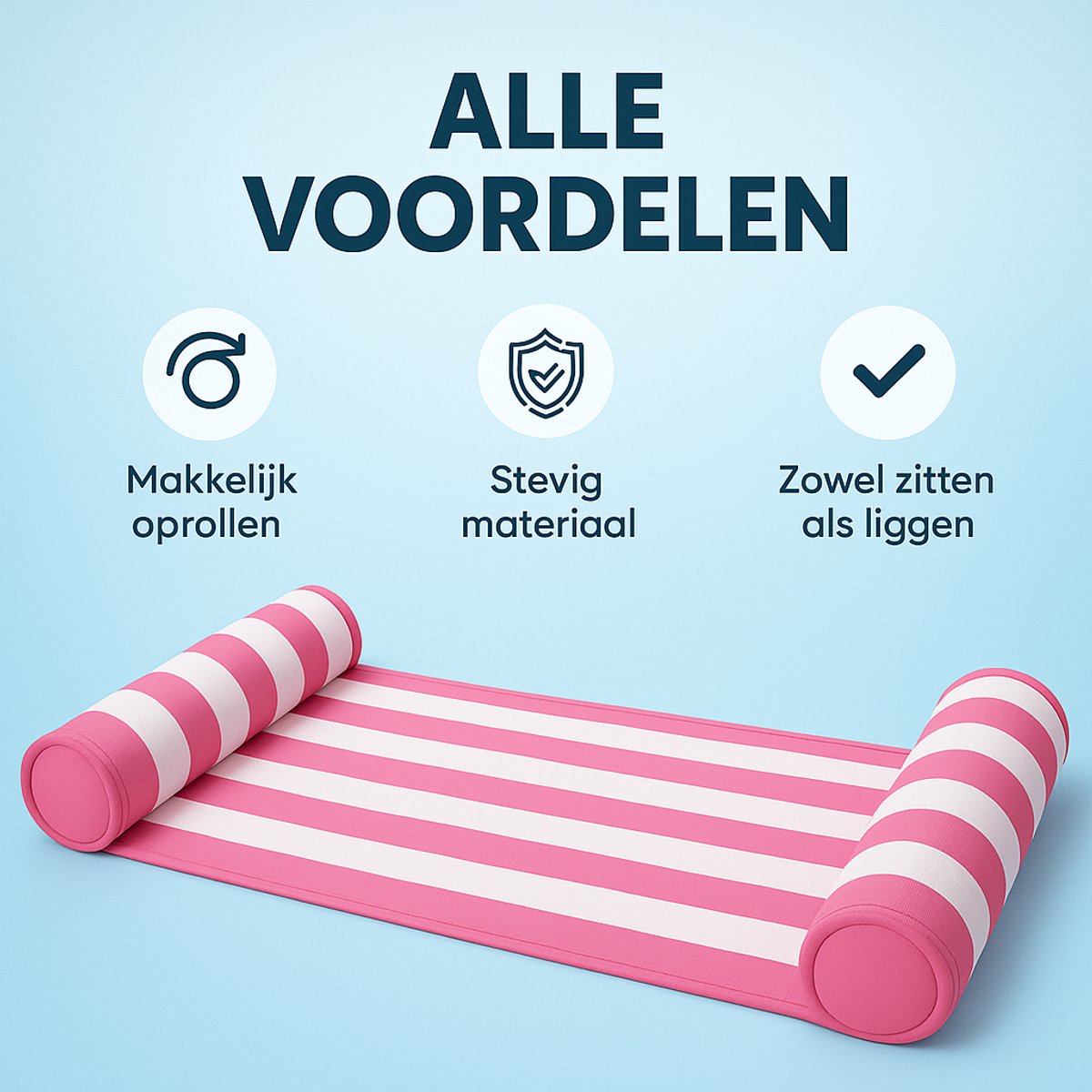 Dicadore - Luxe Waterhangmat - Luchtbed Zwembad - Luchtmatras opblaasbaar - Roze - Zwembad/Strand - Waterspeelgoed - Vakantie — afbeelding 4