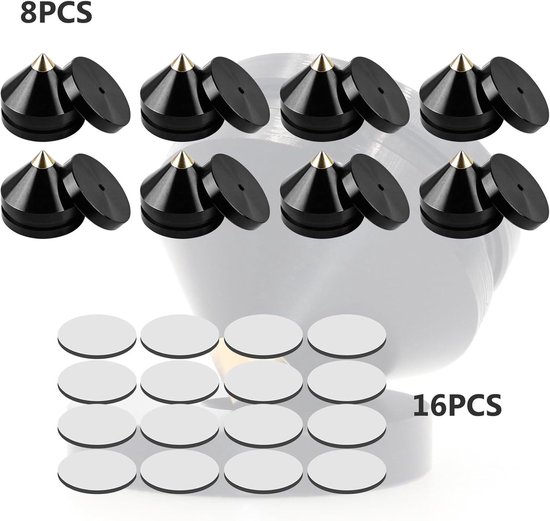 Set luidsprekerspikes (4 stuks) | Zwart gepolijst Monacor SPS-65/SW