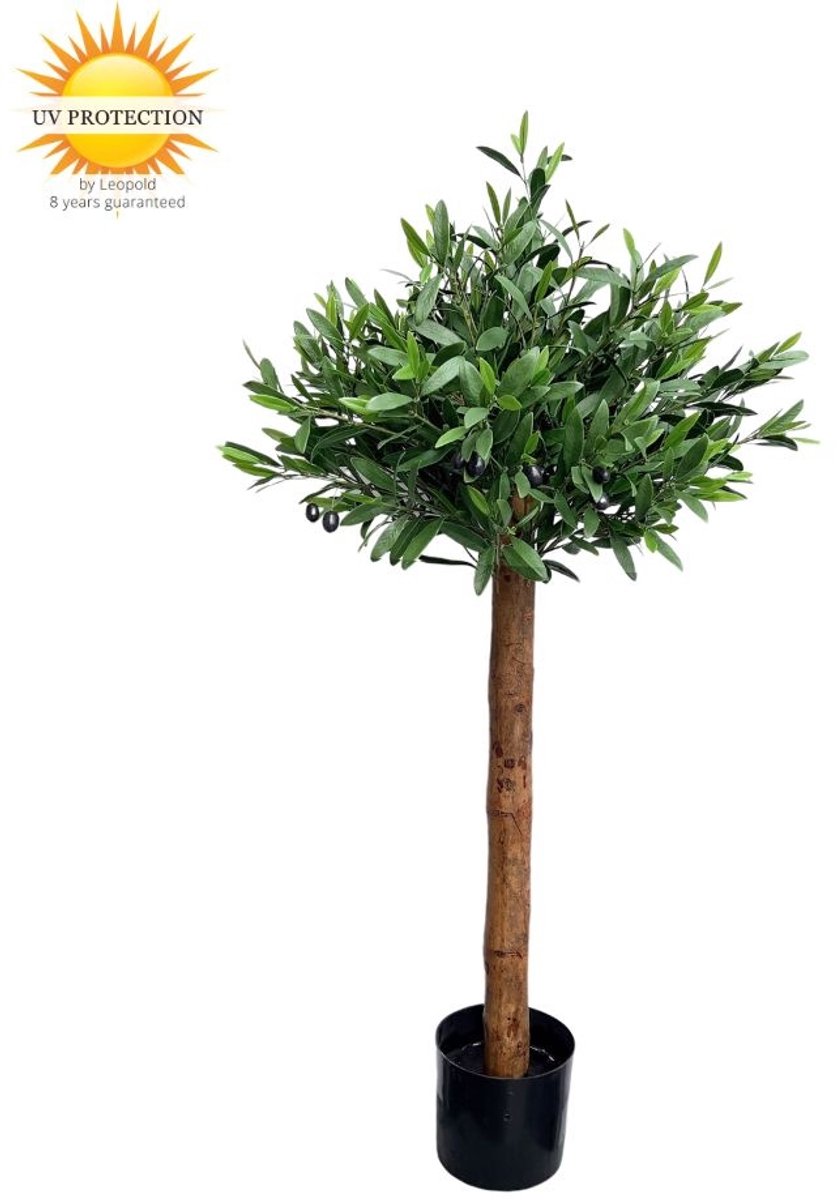 LeopoldFlora Kunst Olijfboom op stam 120cm UV Groen