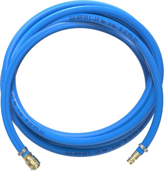 AUPROTEC Veiligheidspersluchtslang set Würth S2000 veiligheidskoppeling keuze: (10m meter, binnendiameter 13mm