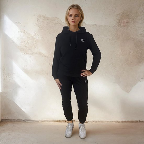 YV SPORT - Sweat à capuche YV MOTION pour elle et lui - Qualité Premium - Confortable et élégant - Tissu éponge français - Coupe Perfect - Capuche avec cordon de serrage - Poche kangourou - Sweat à capuche Activewear - Zwart - XL