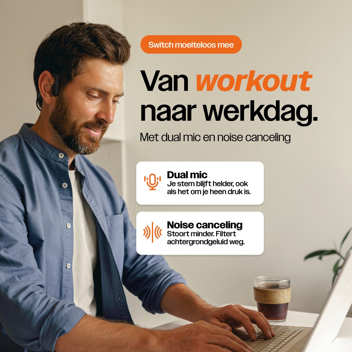 REBØNE Urban Bone Conduction Headphone - Sport Oortjes - afbeelding 3