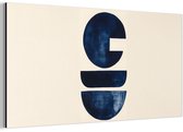 Aluminium schilderij 120x60 cm - Wanddecoratie metaal - Vormen - Blauw - Abstract - Metalen muurdecoratie woonkamer - Decoratie industrieel - Foto op dibond - Industriële accessoires slaapkamer