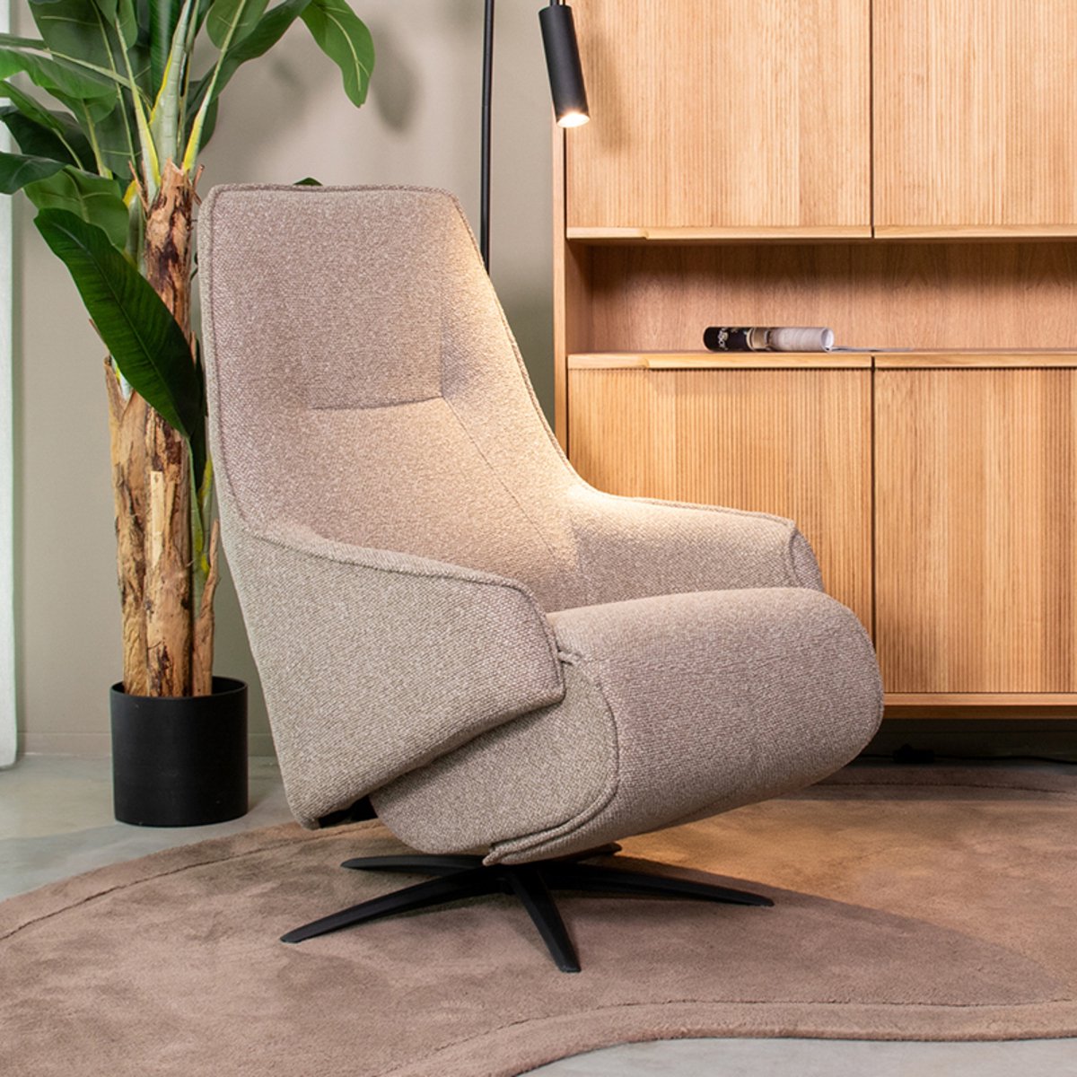 LABEL51 Odense Fauteuil - Bruin - Royal Stof - 2-Motorig- Met Armleuning