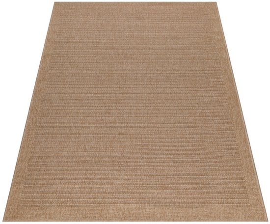 Tapis Dhaka – Beige clair – Poils ras au Design dynamique – Pour l'intérieur et l'extérieur – 280 x 370 cm