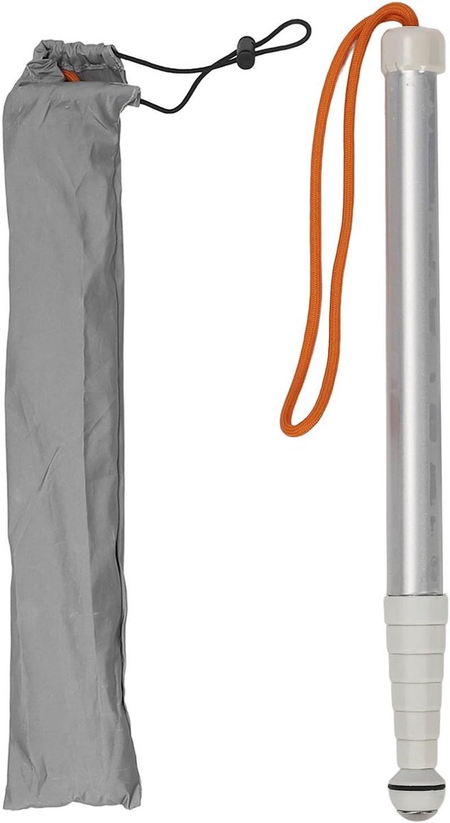Telescopische Witte Blinde Wandelstok - Antislip en Schokbestendig met Opbergtas