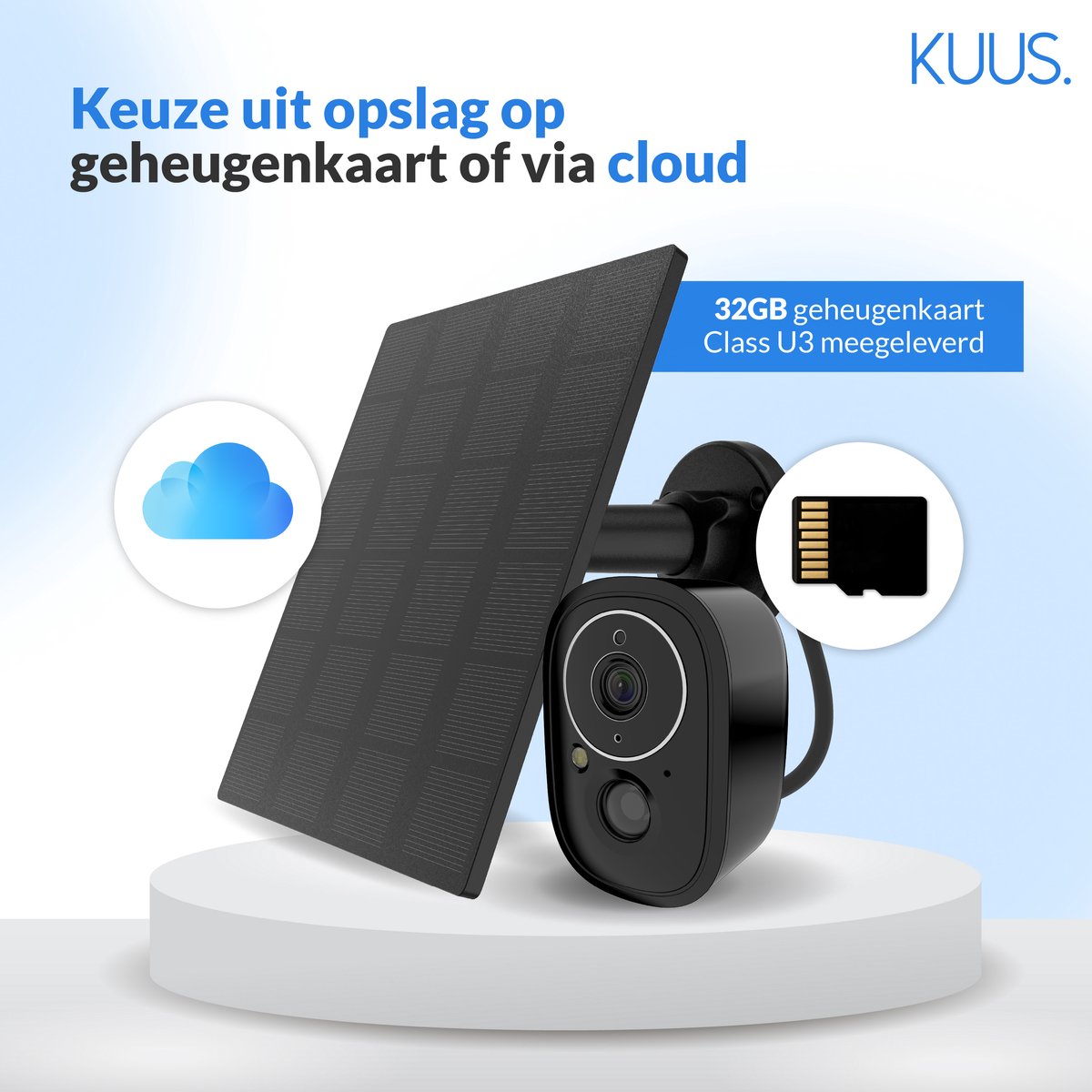 Afbeelding 2 van KUUS. OC3 Solar Beveiligingscamera Draadloos Buiten - WiFi Camerabewaking Set Buiten | Buitencamera met Nachtzicht - Bewakingscamera Voor Buiten - Camerabeveiliging - 3K - 15.600 mAh - AI Human Detection - Incl. 32GB SD - 5W Solar Nooit Meer Opladen