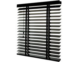 Dutchblinds® Houten Jaloezieën - 50mm - Zwart - 100 x 250 cm - Breedtematen van 40 t/m 300 cm