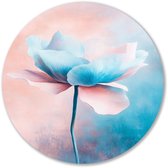 Art floral abstrait aux couleurs pastel - Cercles muraux de Bloem - Objet mural autour de la nature - Minimalisme - Décoration ronde en métal - Art - Cercle mural en aluminium 40x40 cm
