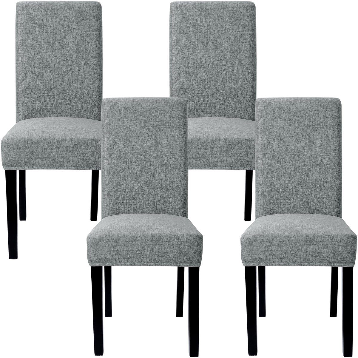 Ibenzoa® Elegante Stretch Stoelhoezen Set van 4 voor Eetkamer en Restaurant in Donkergrijs