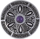 Celtic Wheel Broche met Amethyst steen