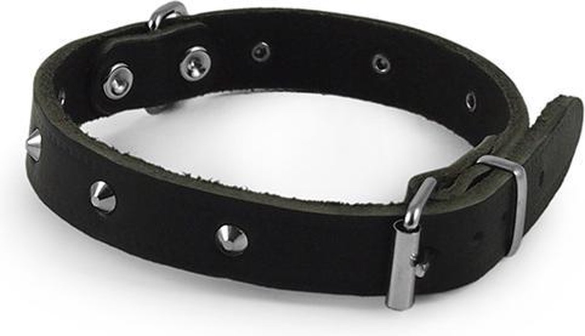 NOBBY Halsband Nobby halsband softleer – noppen Bruin 28-35 x 1,4 cm – 1 ST