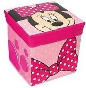 Disney Minnie Mouse - Opvouwbare opberg poef - 30 x 30 x 30 cm - Roze