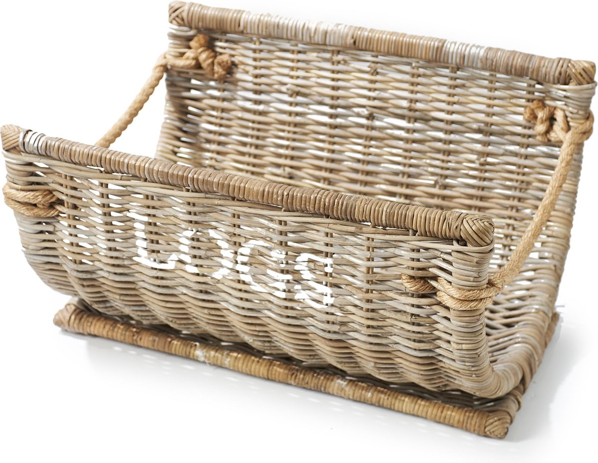 Rivièra Maison - RM Log Wood Basket - Manden en boxen - Naturel - Rattan