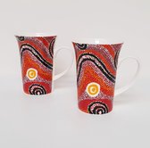 Designmokken set van 2 - Otto Jungarrayi Sims - Aboriginal collectie