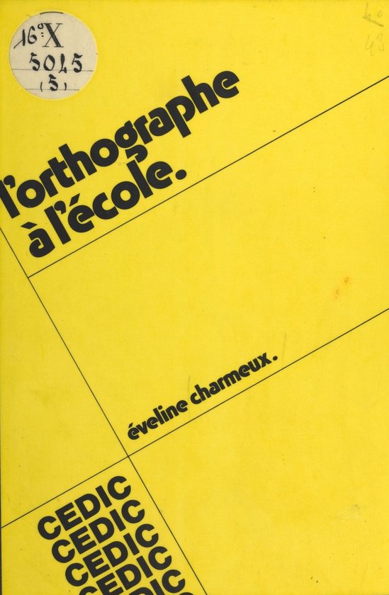 L'Orthographe à l'école - cover