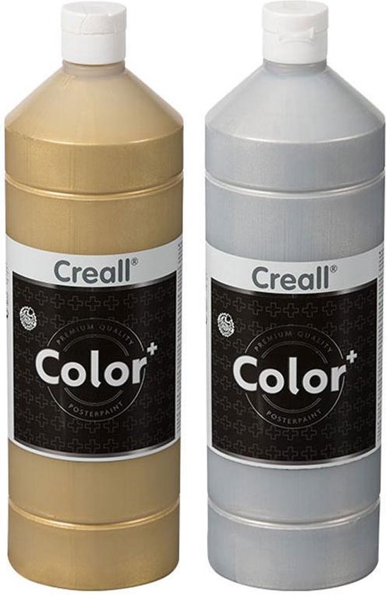Plakkaatverf Set - Creall Color+ - 1000ml - Goud en Zilver
