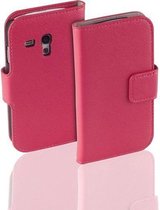 HC Bookcase Wallet case Samsung Galaxy S3 mini VE I8200 Roze hoesje