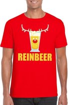 Foute Kerst t-shirt Reinbeer rood voor heren S