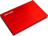 Boîtier / boîtier en aluminium pour disque HDD ou SSD Ninzer® 2,5 "USB 3.0 | Rouge