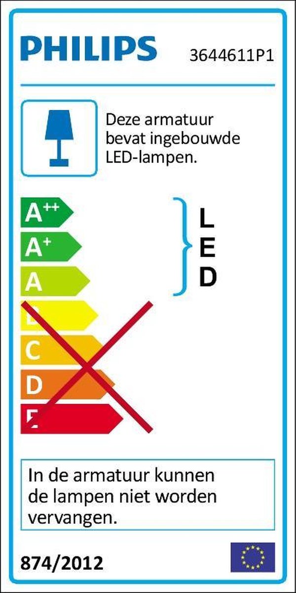 Philips Byzantin - Plafonnière - 6 Lichtpunten - chroom - 6 x 400lm van Philips LED — afbeelding 3