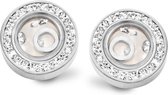 Silventi 981101058 Zilveren oorstekers - Zirkonia en parelmoer 12,8 mm - Zilverkleurig