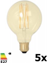 5 Stuks - Vintage LED Lamp 240V 4W 320lm E27 GLB95 GOLD 2100K Dimbaar