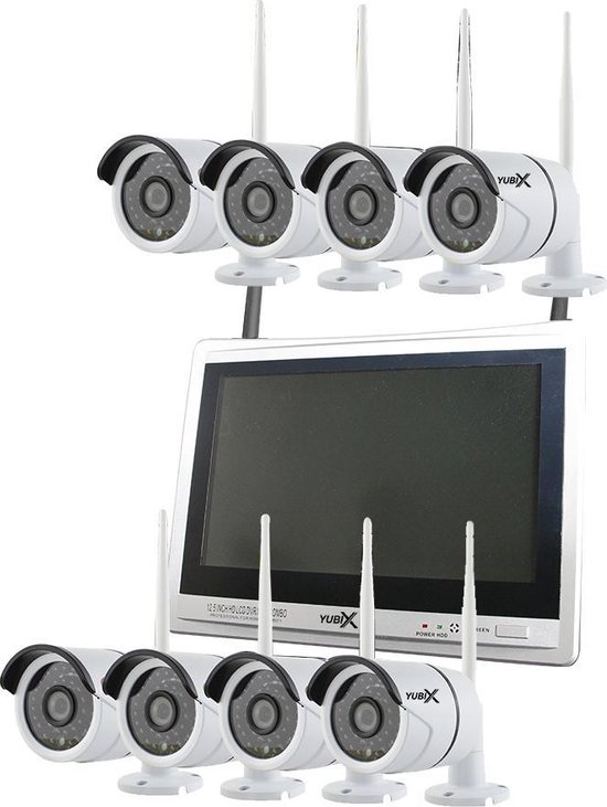 cijfer ze varkensvlees CCTV camerasysteem set 8 camera's draadloos outdoor + LCD Monitor | bol.com