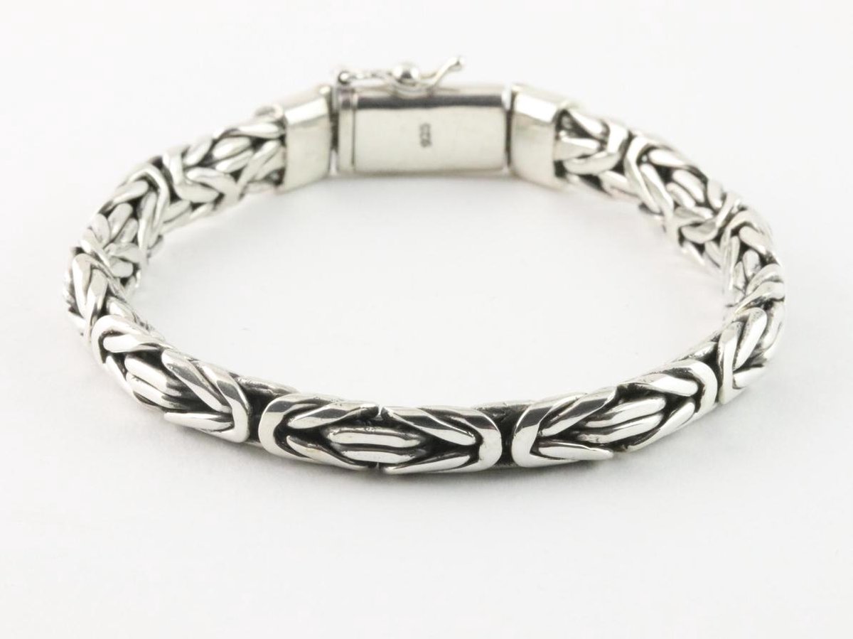 Zware zilveren armband met koningsschakel en kliksluiting - pols 20 cm |  bol.com