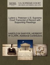 Lyders V. Petersen U.S. Supreme Court Transcript of Record with Supporting Pleadings