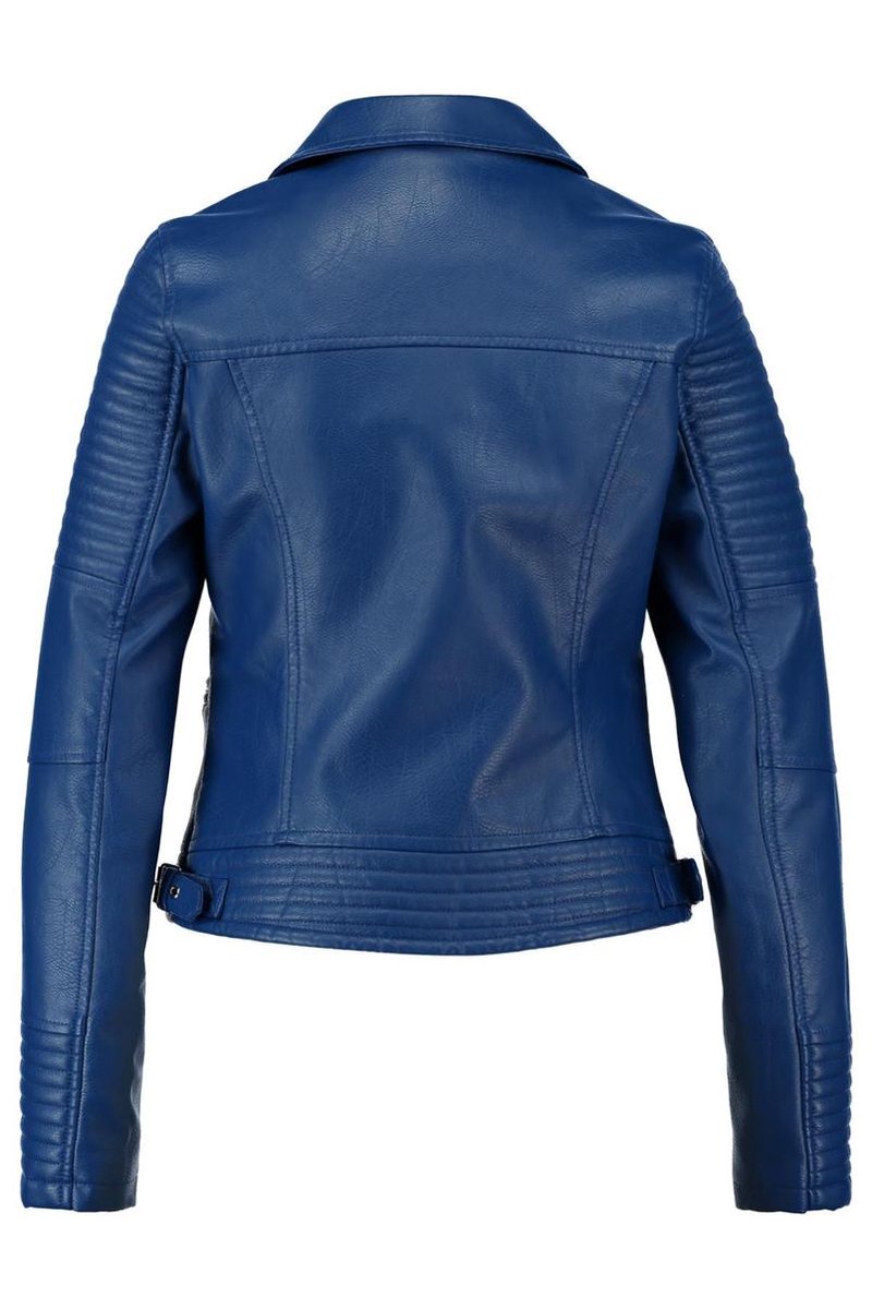 Coolcat Jas Leather look jas Kjanice - Midden Blauw - S | bol