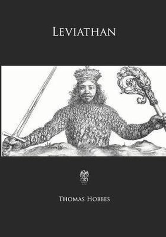 Livre noir intitulé 'Leviathan' de Thomas Hobbes, illustré par la gravure emblématique du roi sur la couverture.