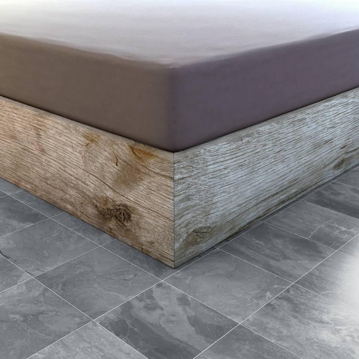 Ambianzz Hoeslaken Dubbel Dik Taupe (extra dik)
