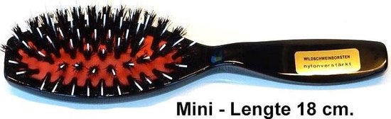 Rojafit Echt Haren Mini Haarborstel versterkt met nylonfiber pennen voor normaal en stevig haar 18 cm.