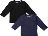 Dirkje Unisex Shirts Lange Mouwen (2stuks) Blauw en Zwart - Maat 50