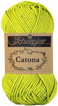 SCHEEPJES CATONA  245 GREEN YELLOW. PAK MET 10 BOLLEN a 50 GRAM. KL.NUM. 1. INCL. Gratis Digitale vinger haak en brei toerenteller