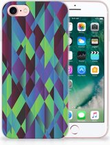 Hoesje Geschikt voor iPhone SE (2020/2022) Geschikt voor iPhone 7/8 Siliconen Case Abstract Green Blue