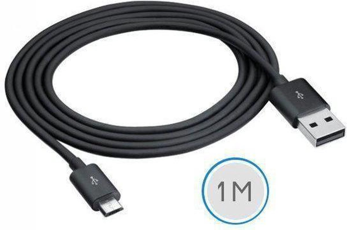 Image of 1 meter Micro USB 2.0 oplaad en data kabel voor Samsung Galaxy M Pro B7800 - zwart