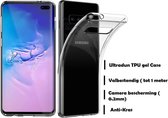 DrPhone Samsung S10+(plus) TPU Hoesje – Slim fit Ultra Dun Premium Soft-Gel Case – Transparant