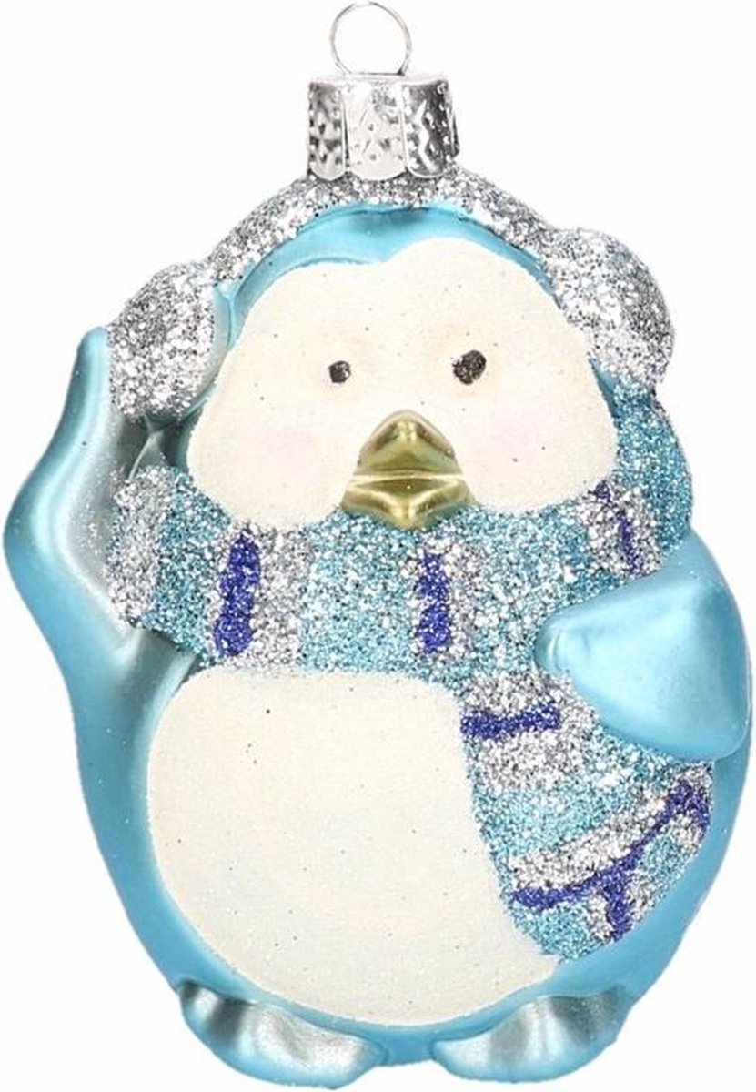 Kerst Pinguin kerstballen blauw 4 stuks | bol.com