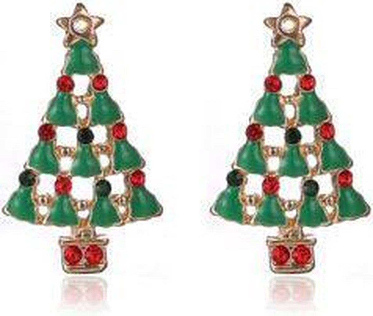 Kerst oorbellen kerstboom hanger