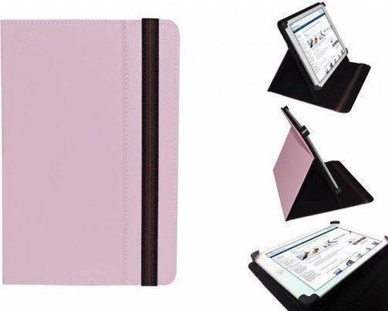 Hoes voor de Point Of View Mobii Tab P1025 , Multi-stand Case, Roze, merk i12Cover