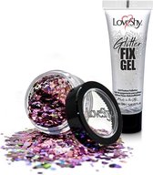 Chunky Glitters voor Gezicht Roze inclusief Huidlijm - DuoPack