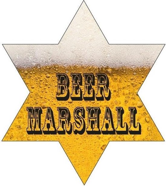 Oktoberfest Sherrif ster bier Marshall met led lampjes 8 cm